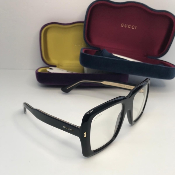 - New 💯 Original Gucci Transparent Square Unisex Sunglasses GG0366S 001 - Picture 3 of 13